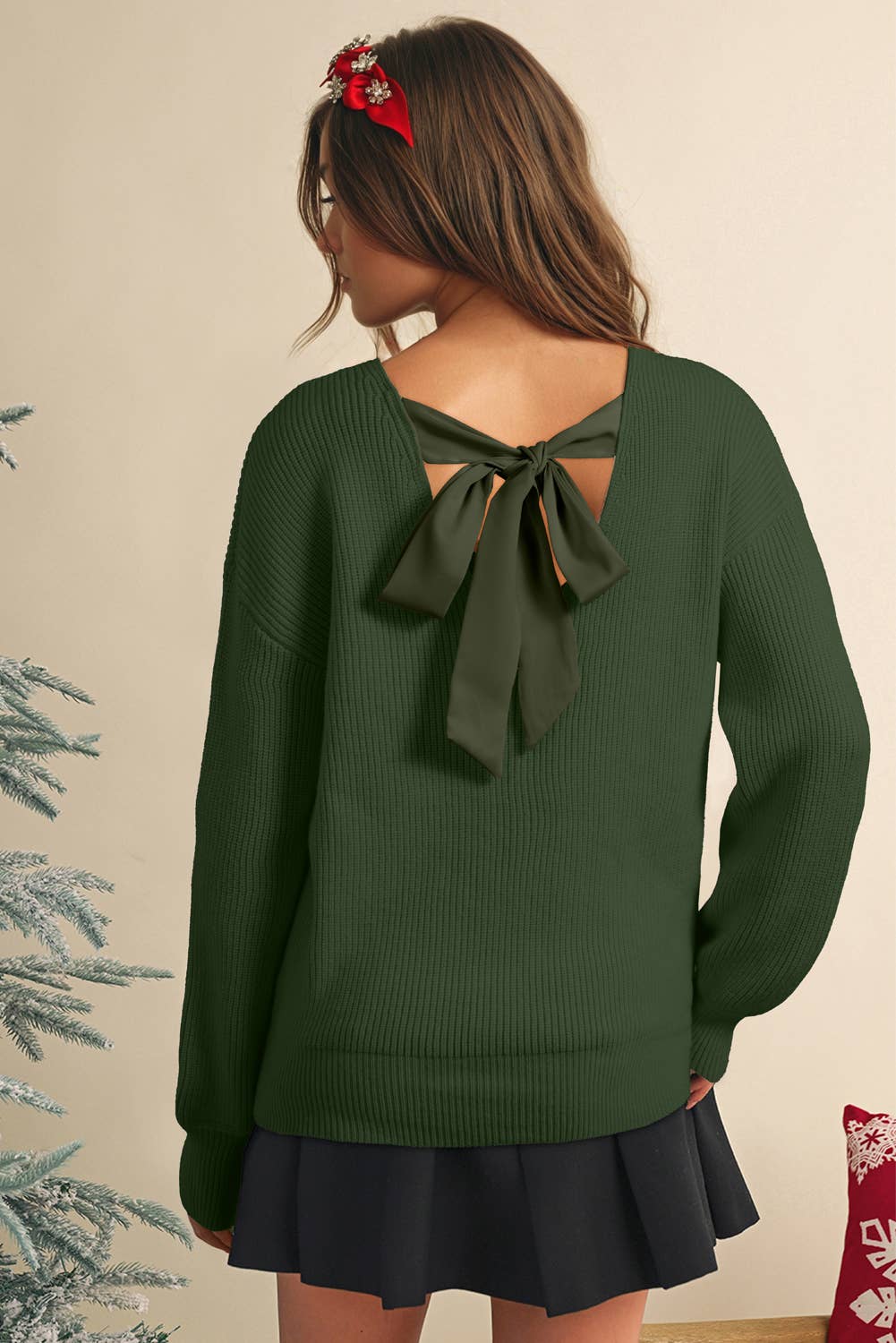 Ribbon Knot Back Sweater