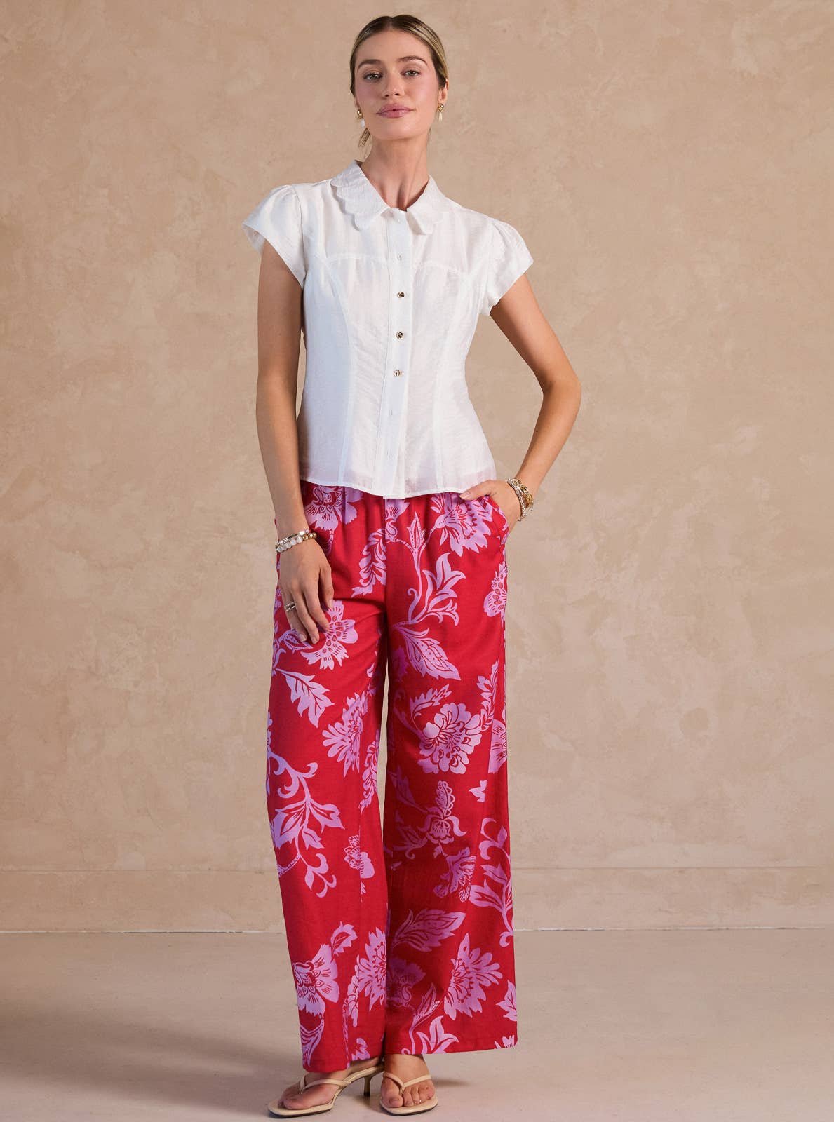 Floral Print Wide Leg Pant