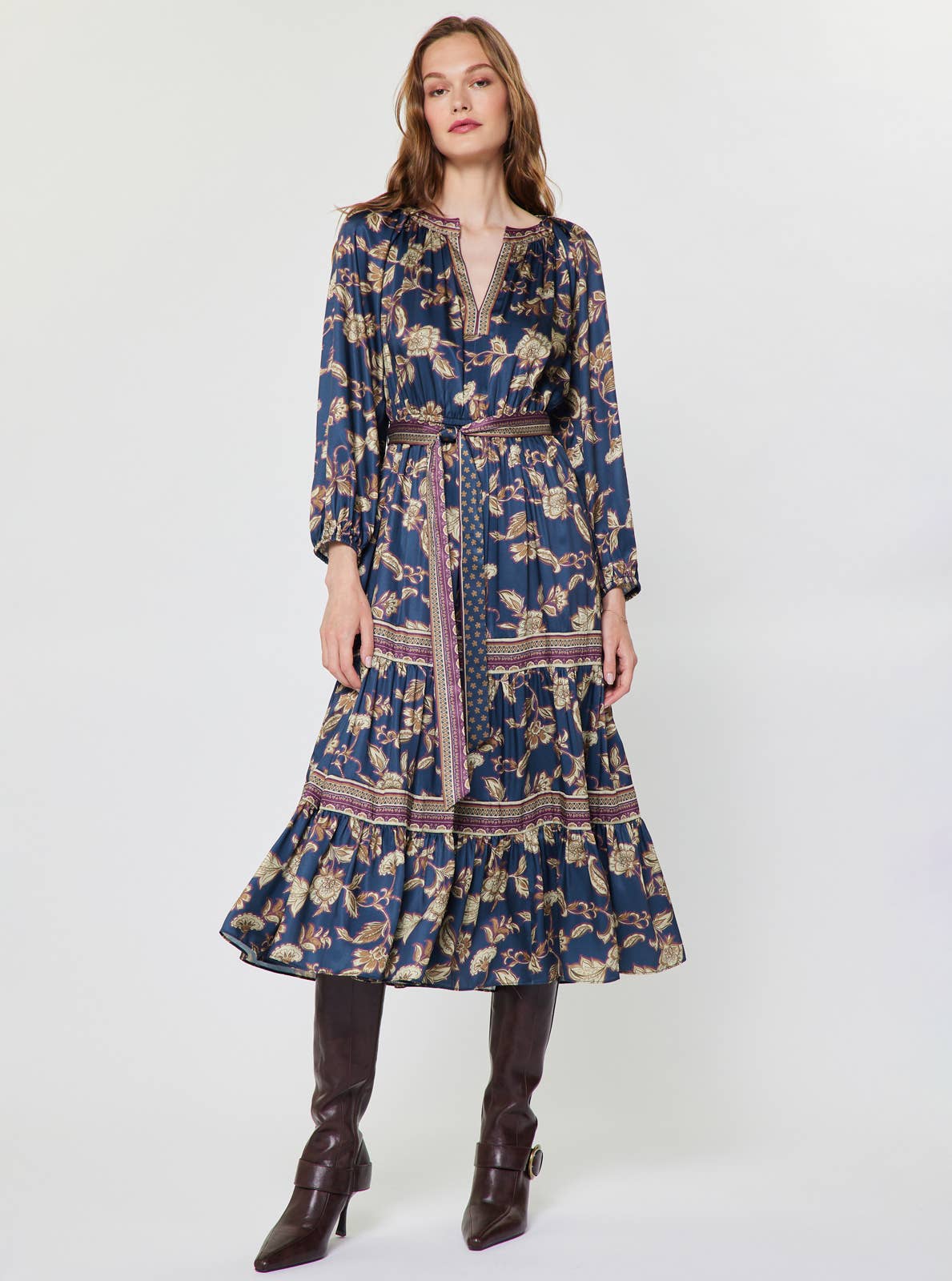 Floral Tiered Midi Dress