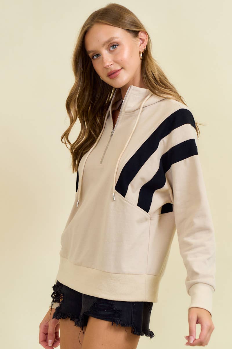 Half Zip Hoodie Sweatshirt