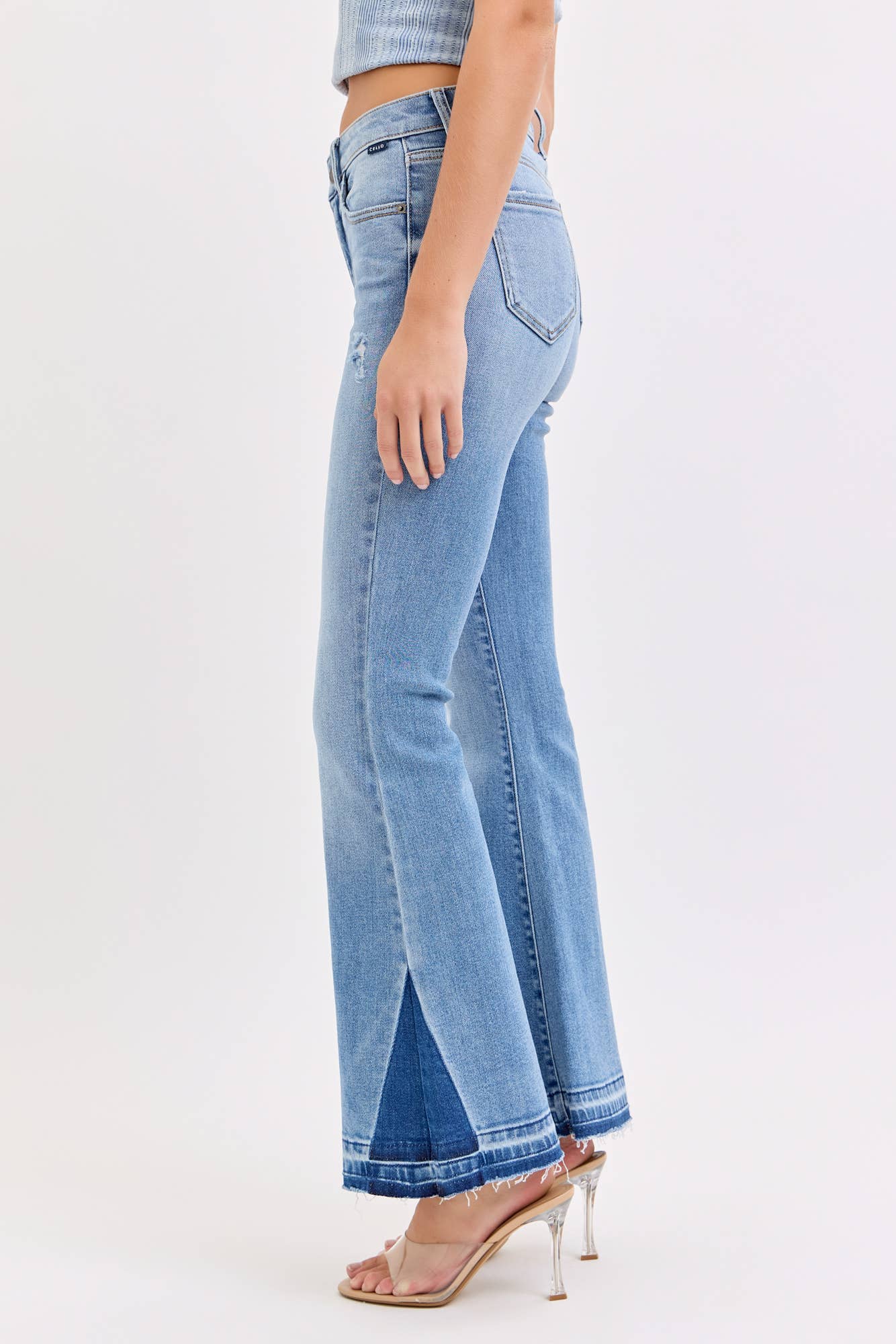 Mid Rise Flare with Side Gusset