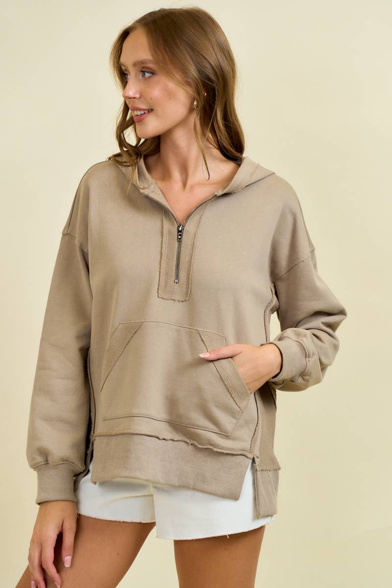 REVERSE DETAIL HOODIE SWEATSHIRT