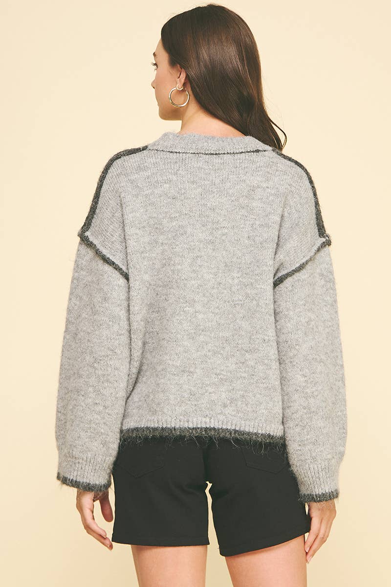 WRAP DETAILED KNIT SWEATER