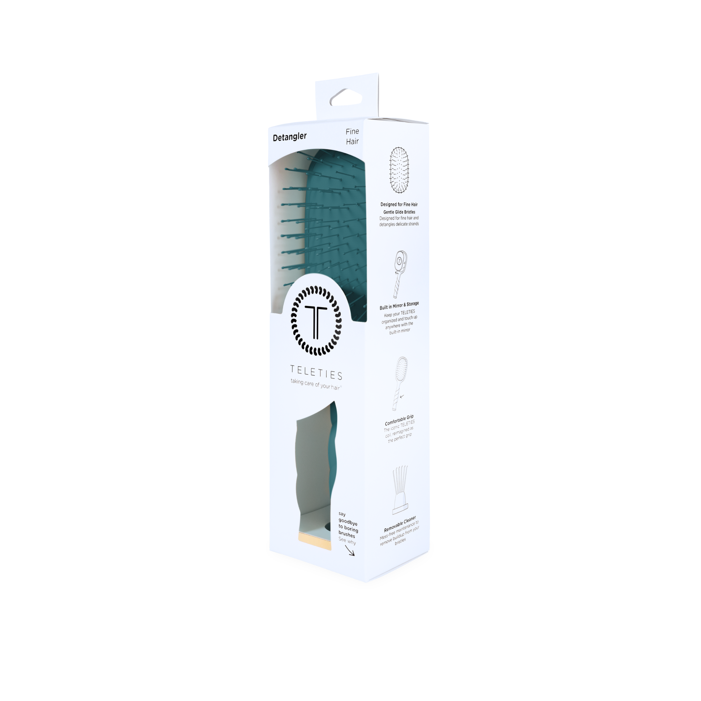Detangler Hair Brush for Fine Hair - Teal With It