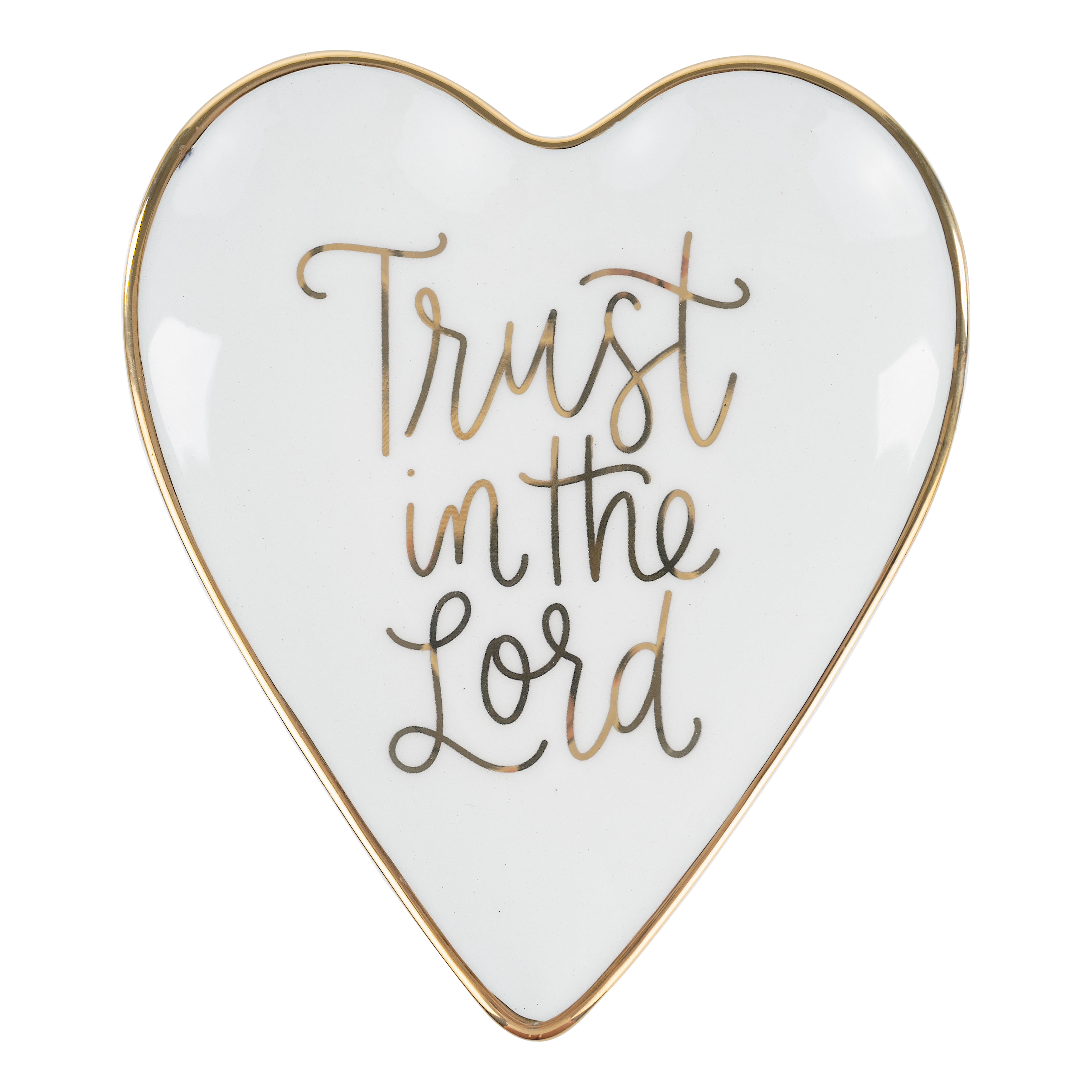 Trust In The Lord Gold Trinket Tray
