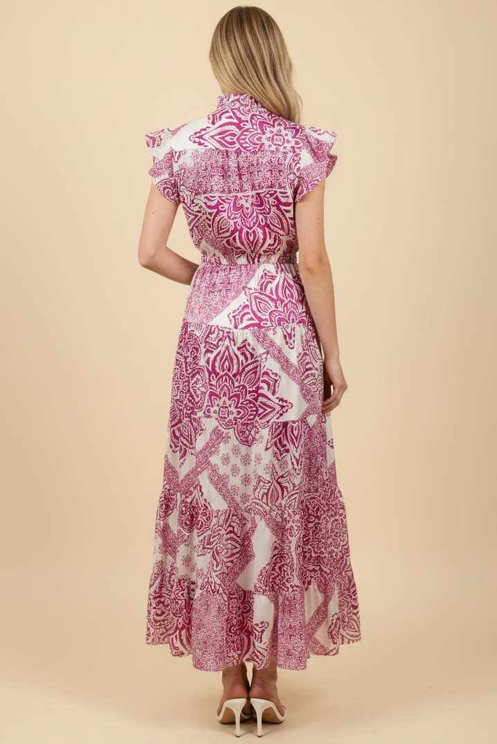PAISLEY PRINT MAXI DRESS