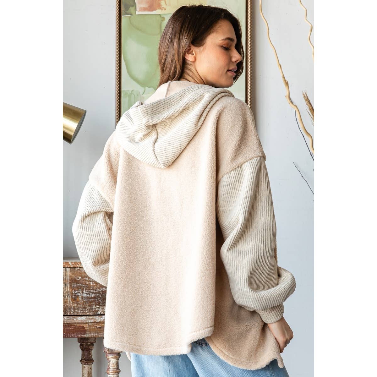 Rib Sherpha Hooded Shacket
