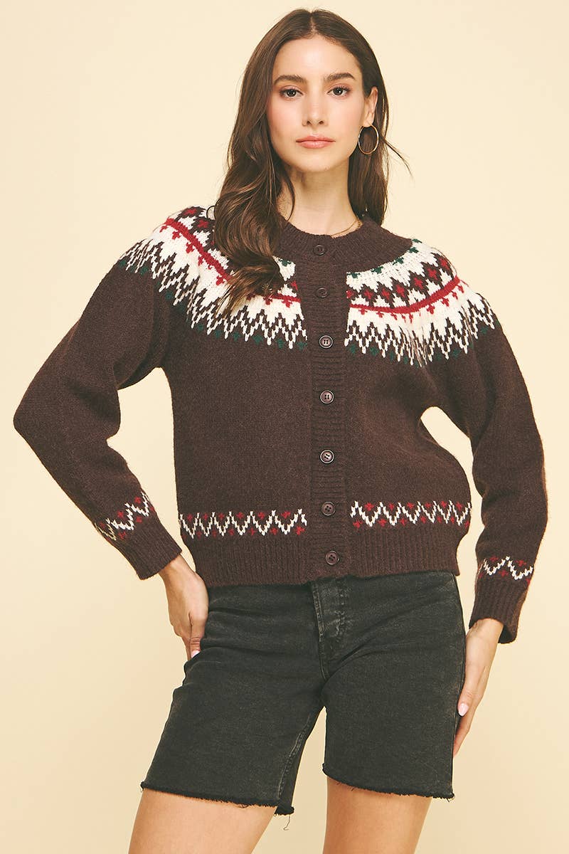 NORDIC PATTERN CARDIGAN