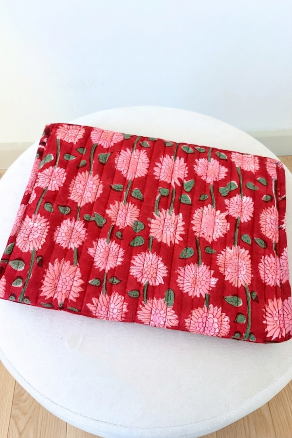 Esme Red Floral Jewelry Pouch