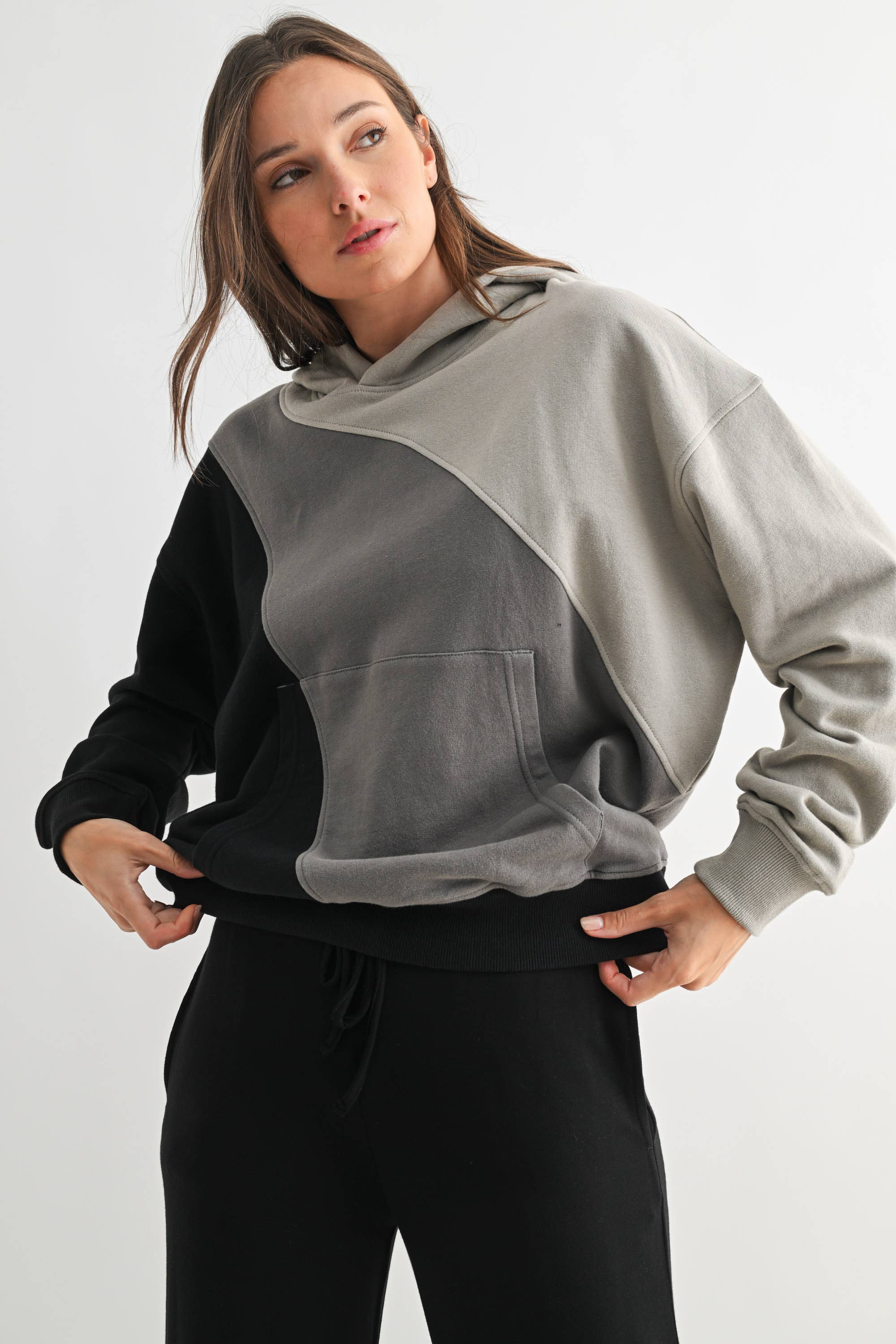Cozy Color Fade Stripe Hoodie