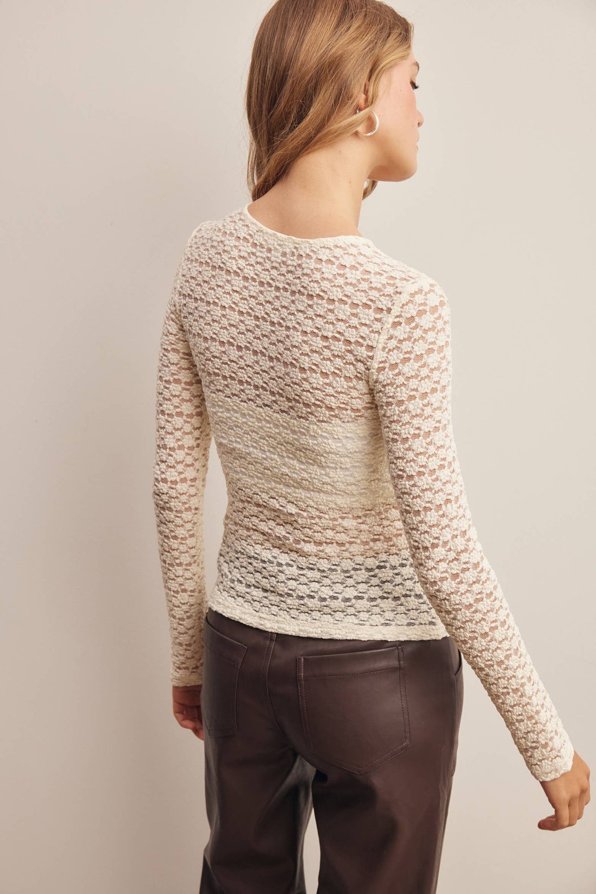Stretch Floral Lace Knit Top