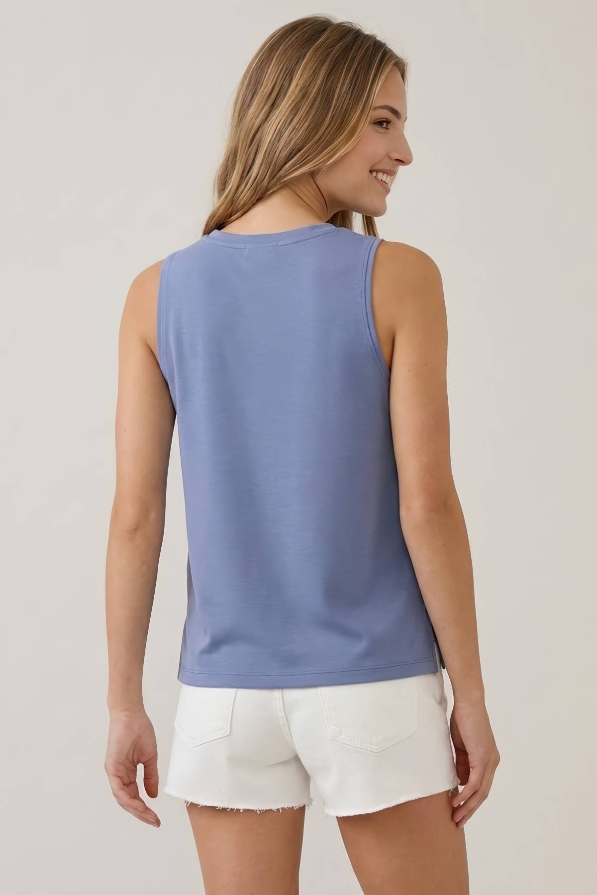 BRUSHED MODAL SLEEVELESS SWING TOP