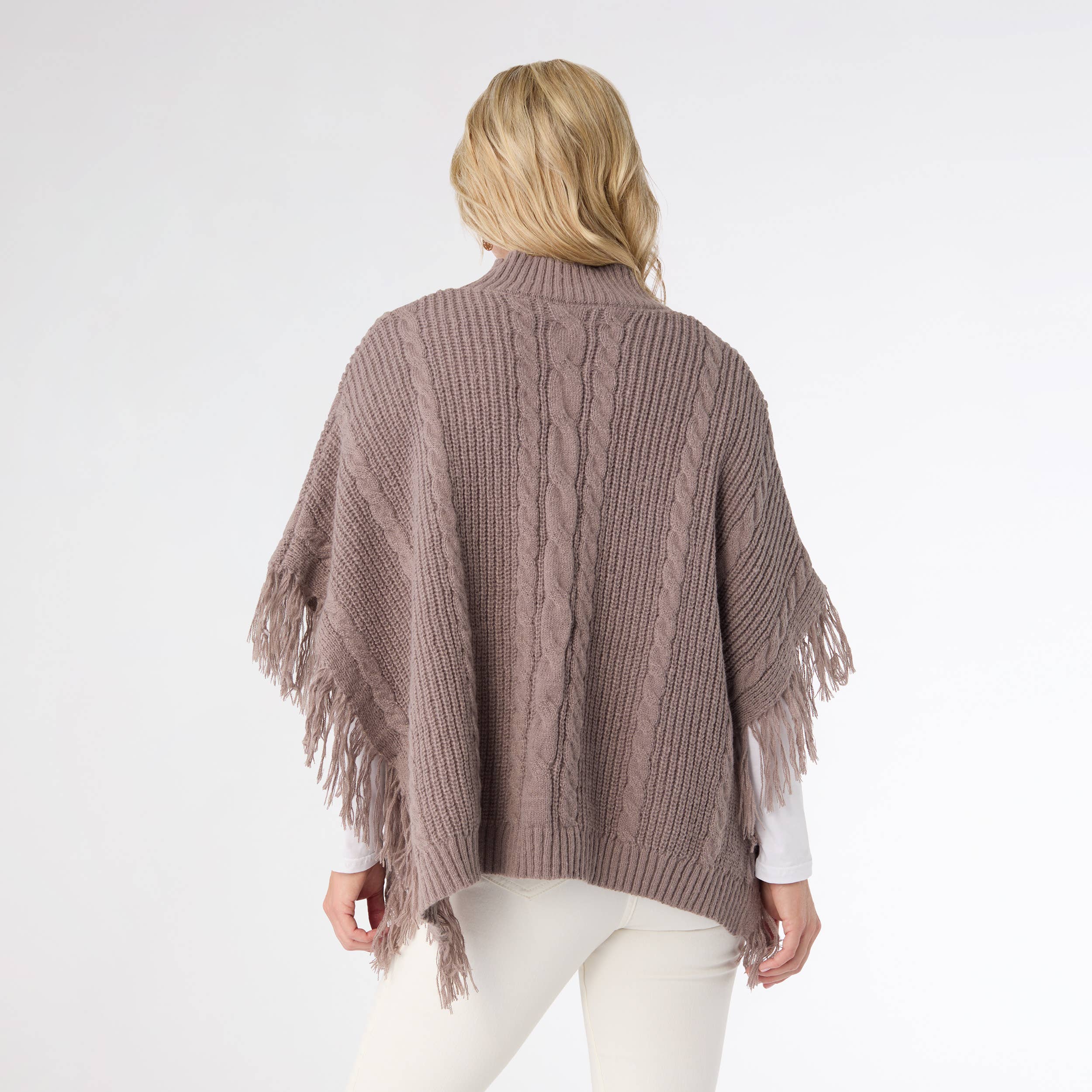 Cable Knit Poncho