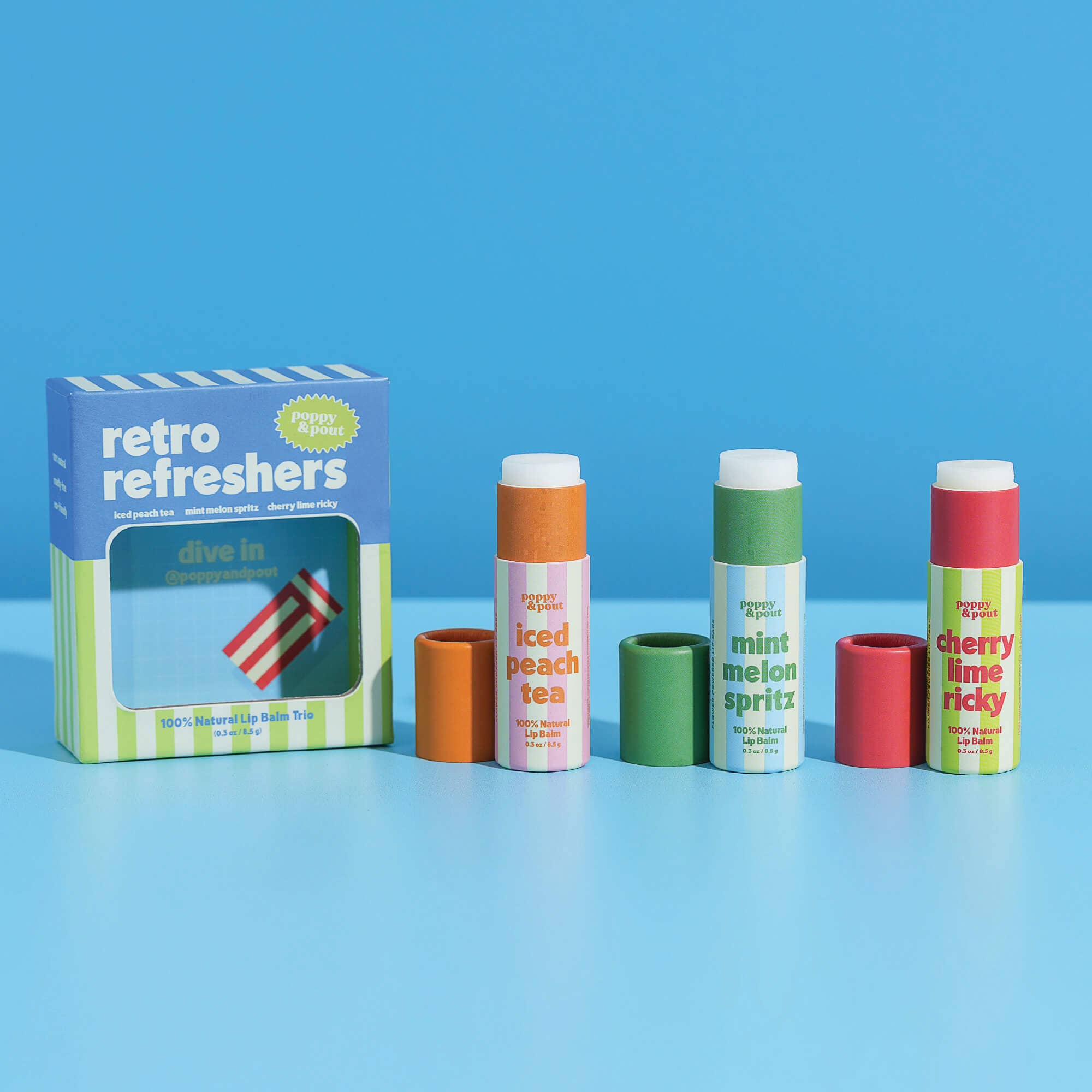 Gift Set, Lip Balm Trio, Retro Refreshers