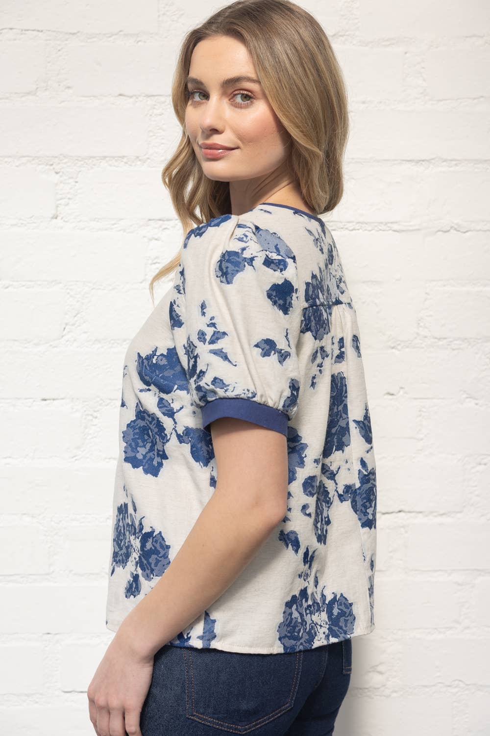 Floral Jacquard Top