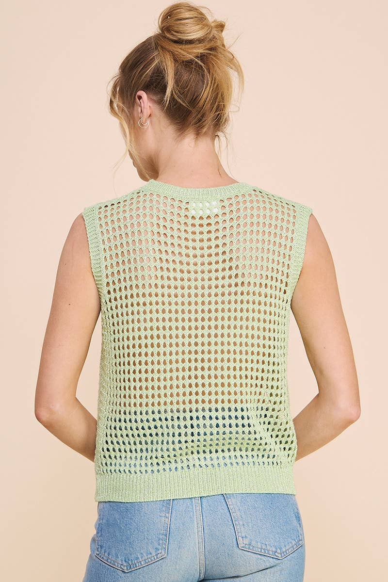 Foil Knit Crochet Tank