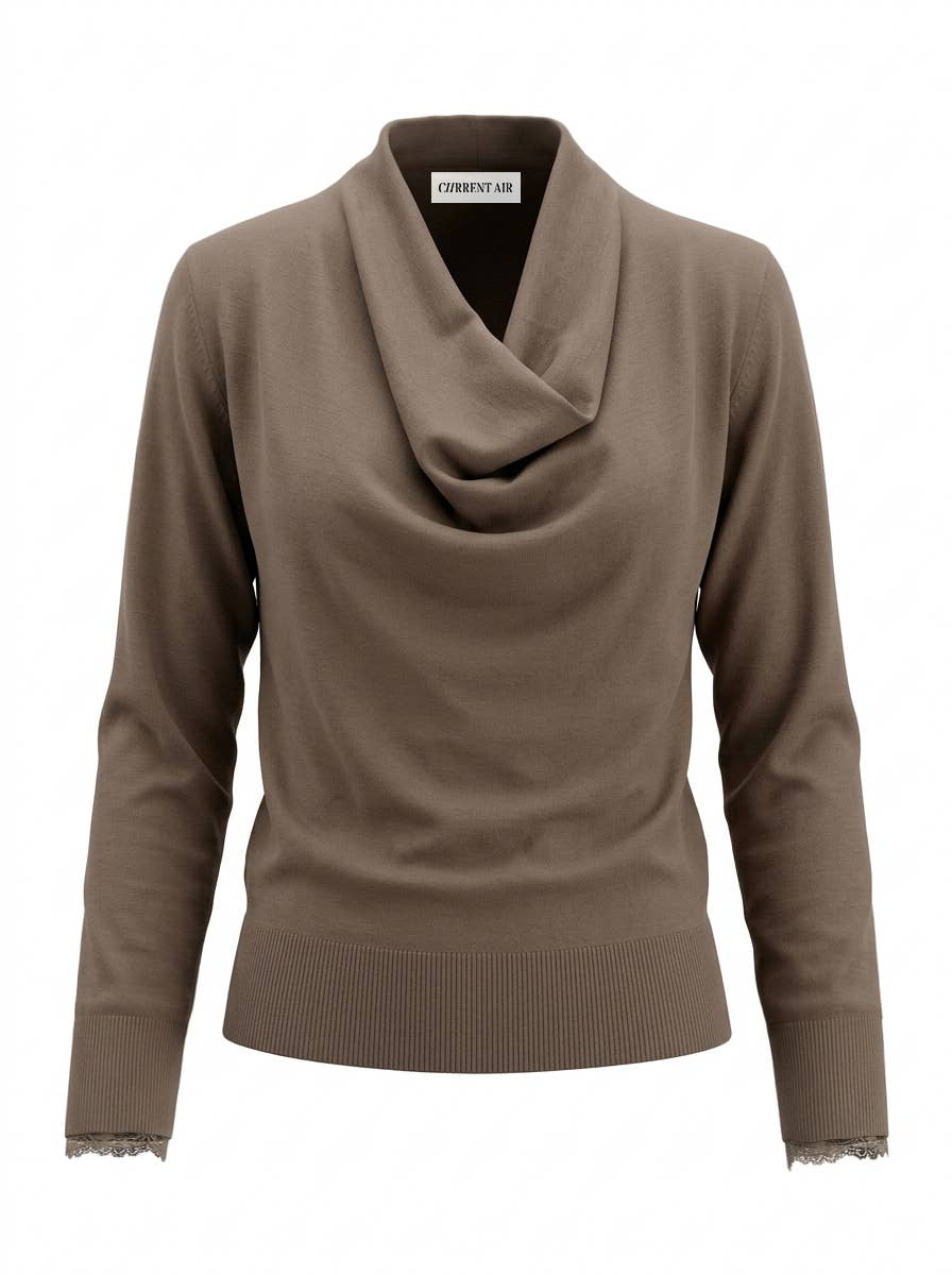 Cowl-neck Knit Sweater