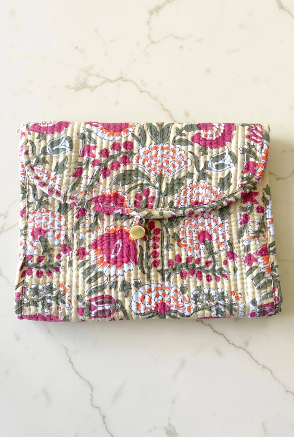 Charlie Hot Pink Floral Jewelry Pouch
