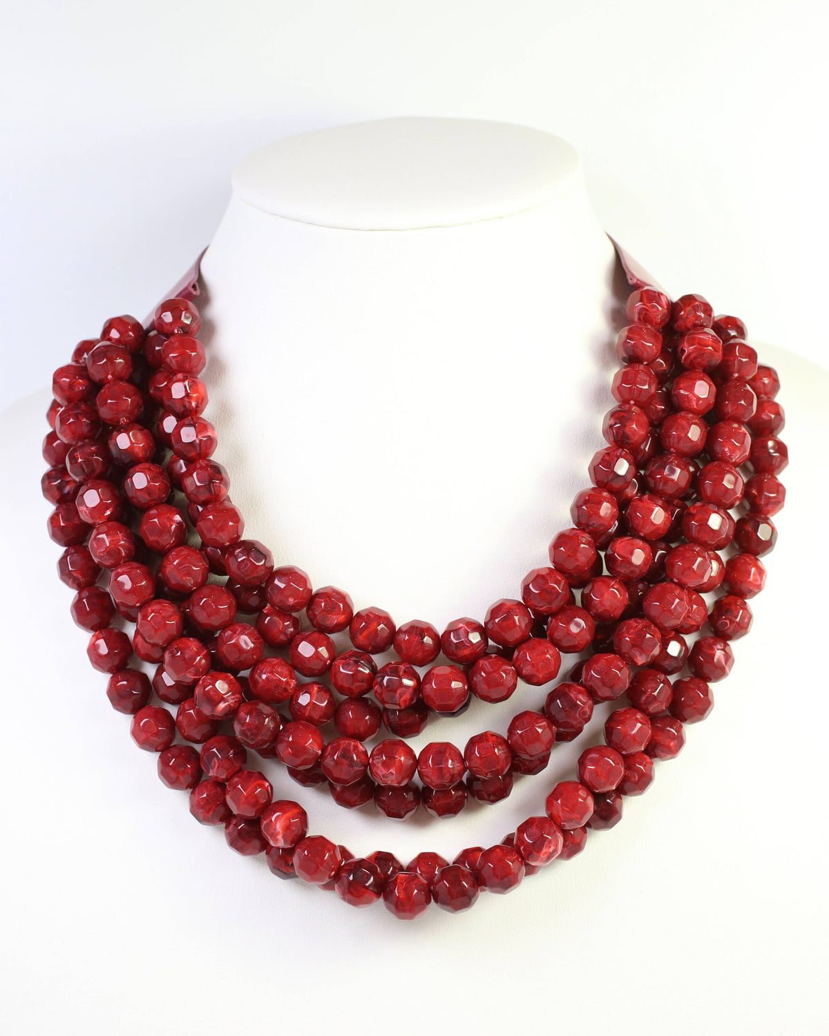 Cadence Multi Layered Beaded Necklace Garnet