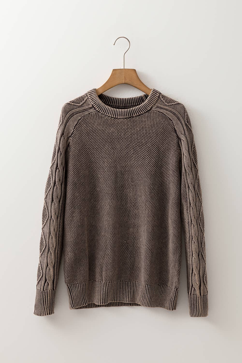 Contrast Cable Knit Sweater