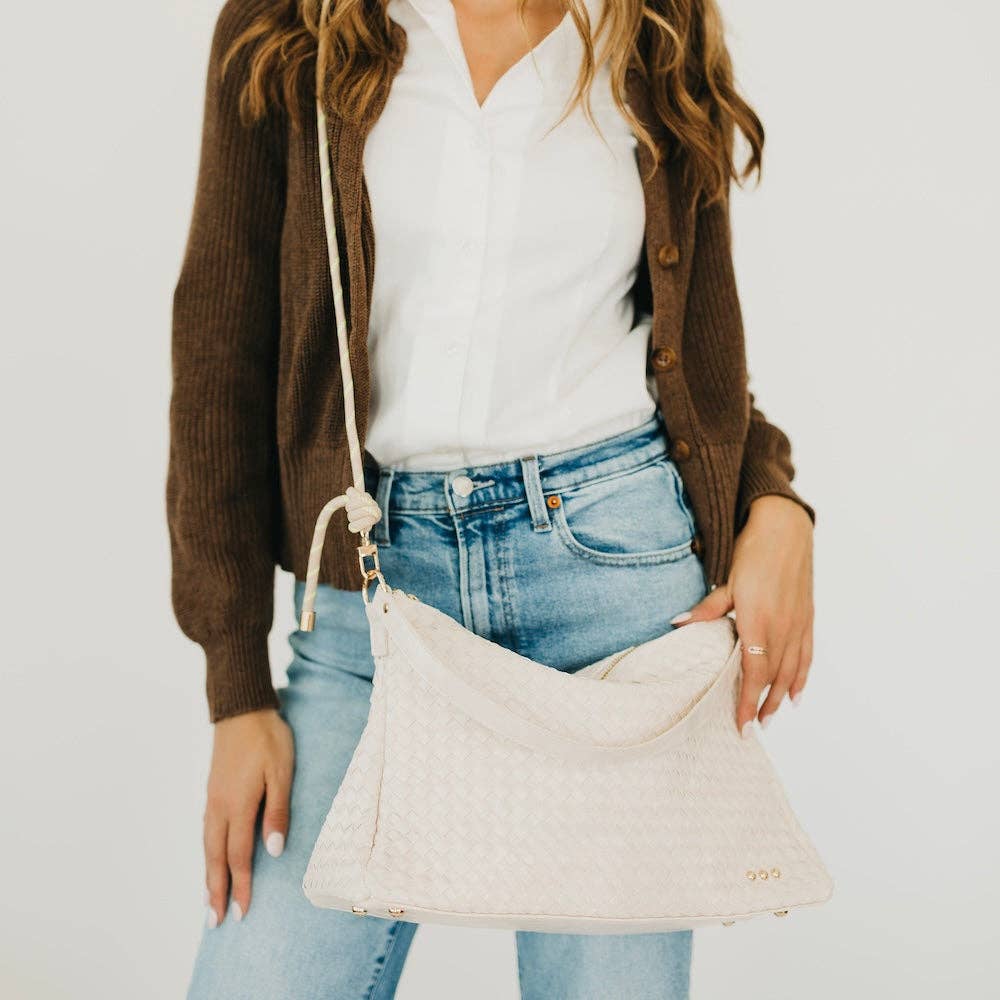 Woven Nikki Slouchy Shoulder Bag