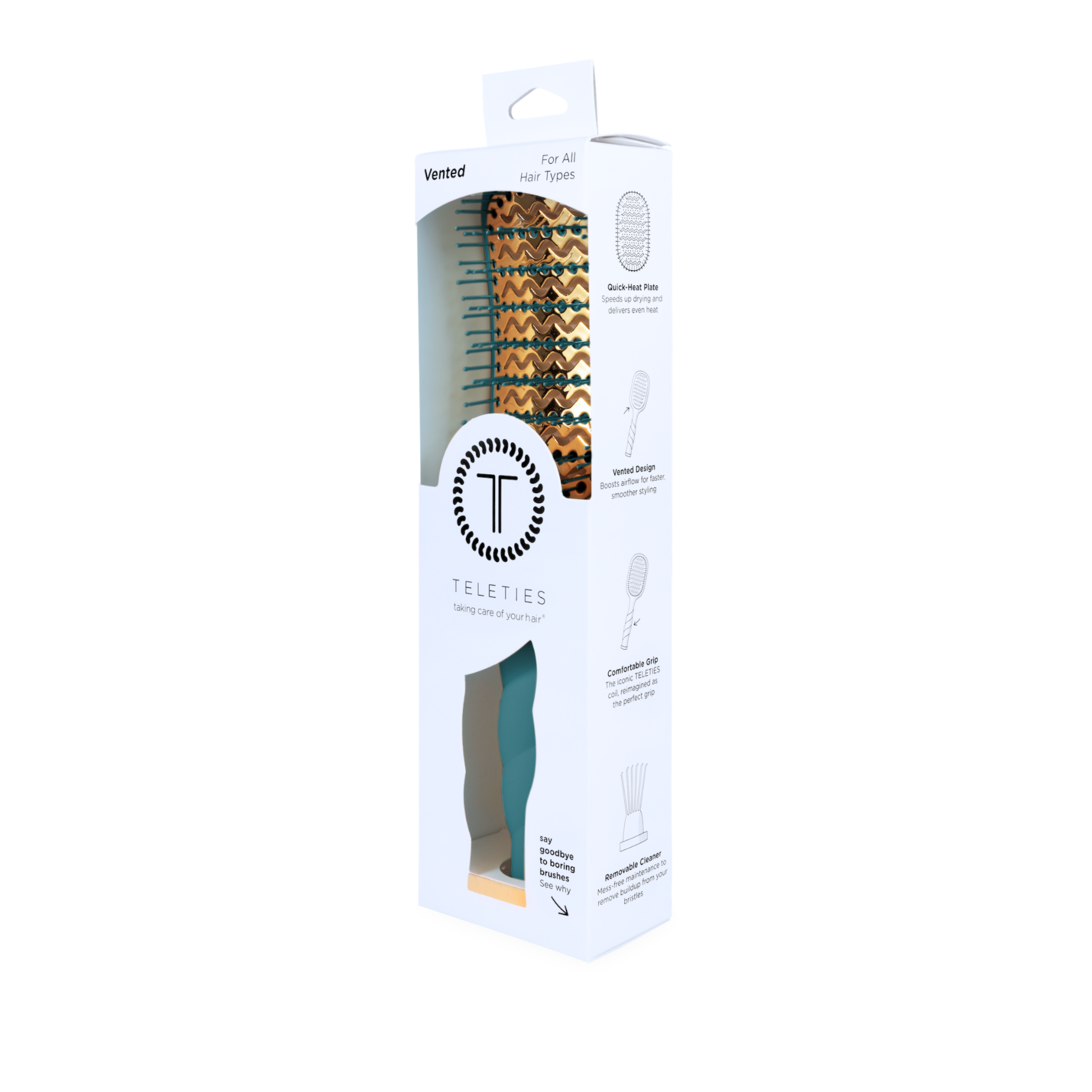 Vented Hair Brush - Teal With It