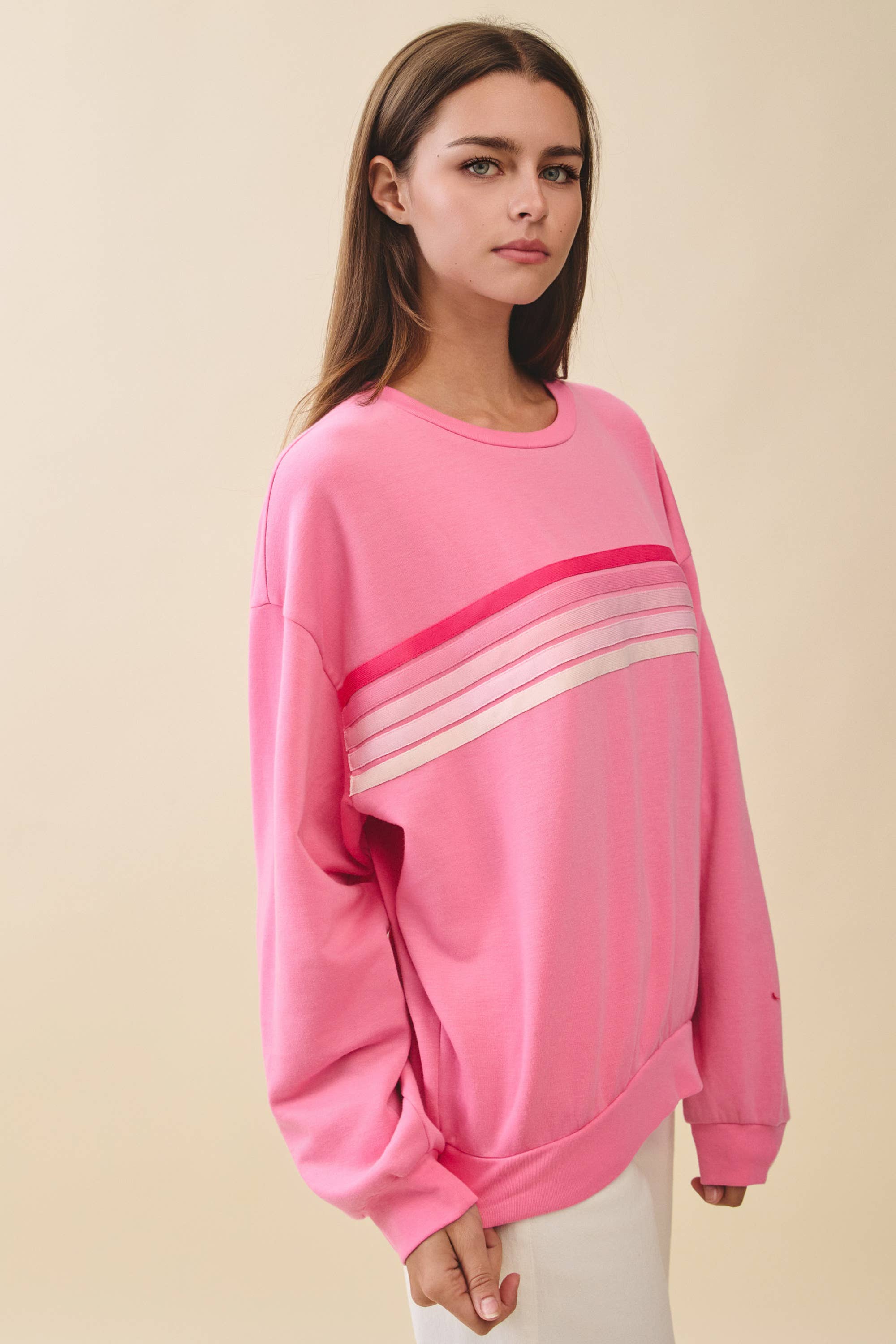 Retro Ombre Stripe Graphic Sweatshirt