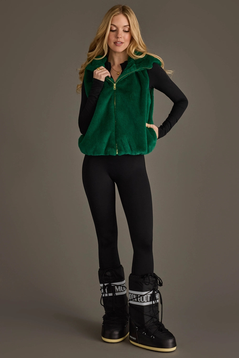 Green Faux Fur Vest