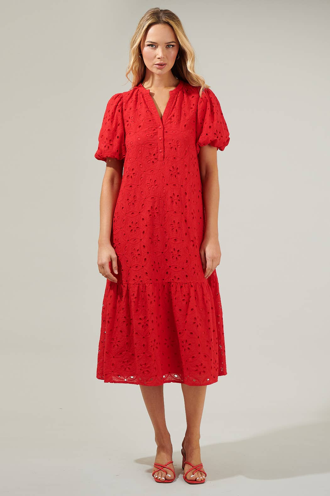 Villa Nova Eyelet Midi Dress