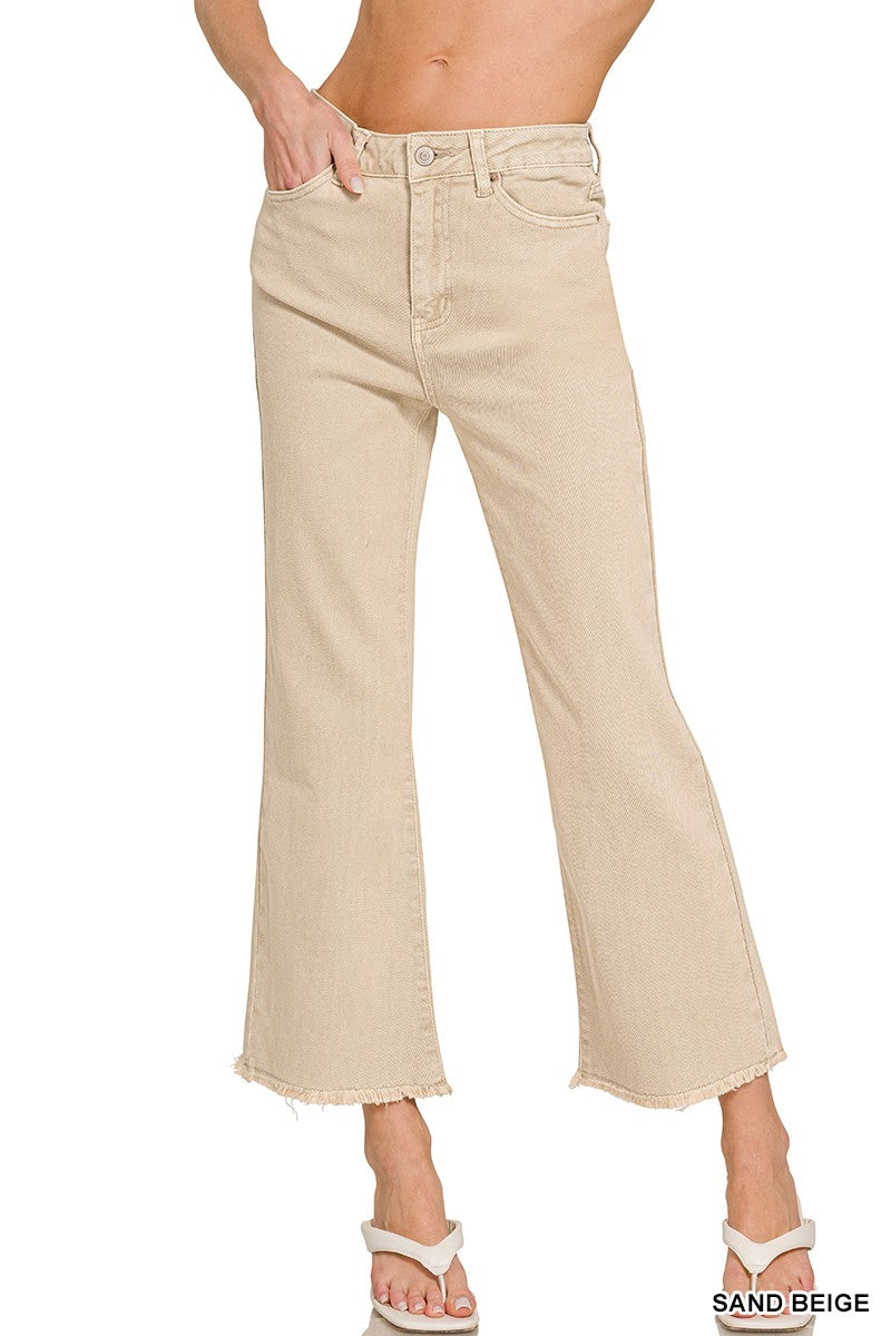 Acid Washed High Waist Bootcut Jeans