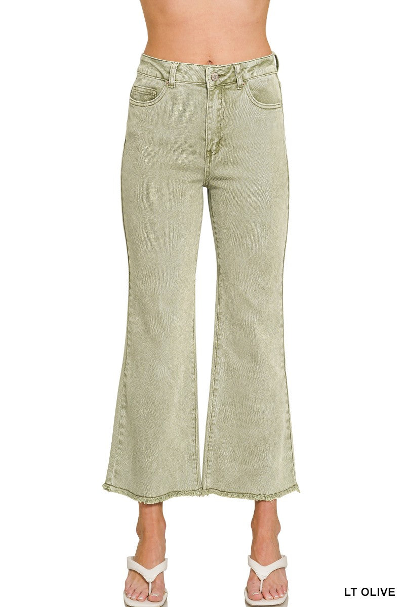 Acid Washed High Waist Bootcut Jeans