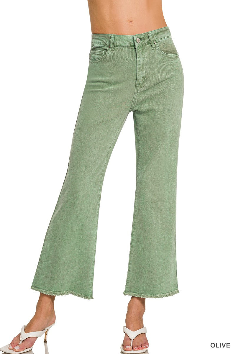 Acid Washed High Waist Bootcut Jeans