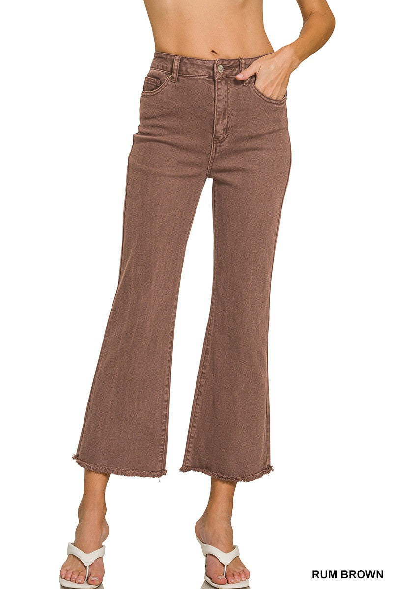 Acid Washed High Waist Bootcut Jeans