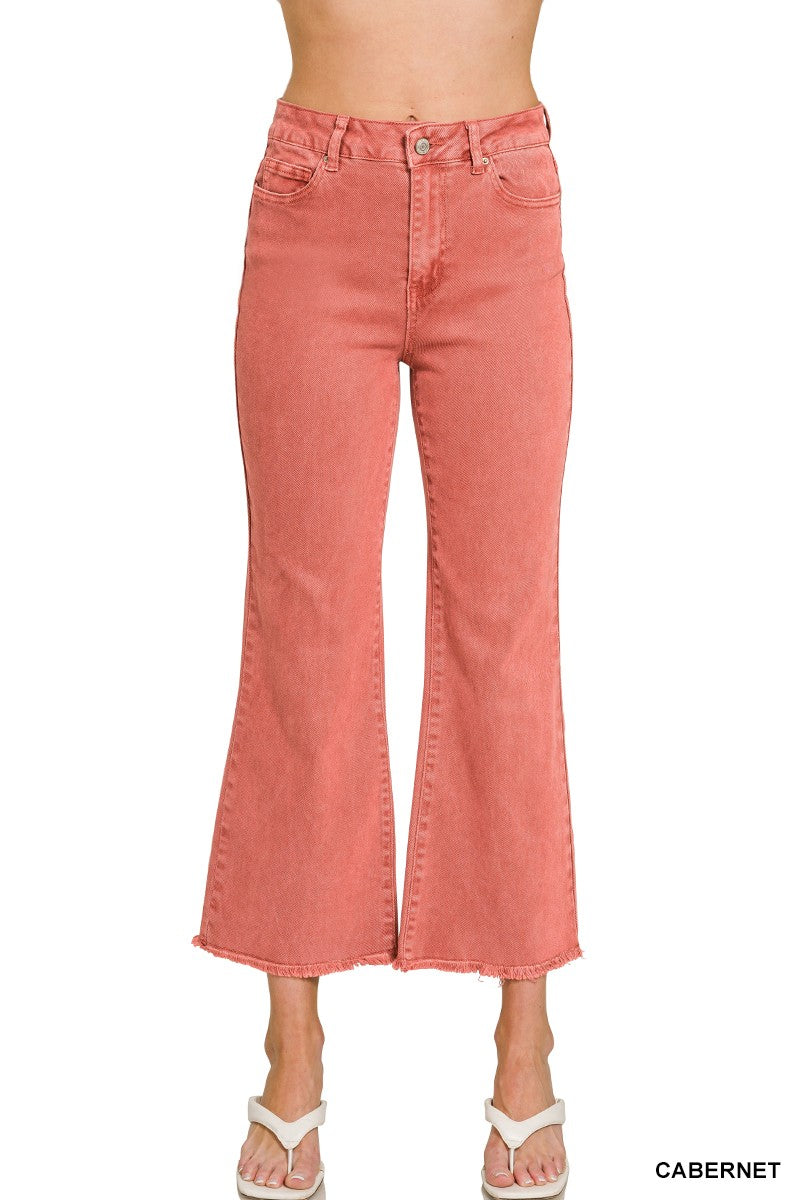 Acid Washed High Waist Bootcut Jeans