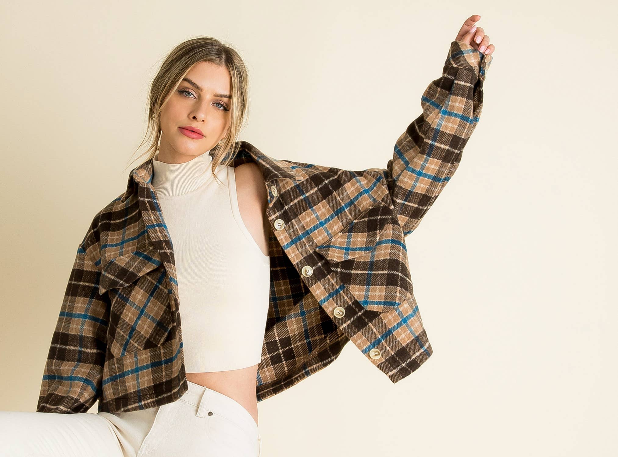 Plaid Cropped Shacket