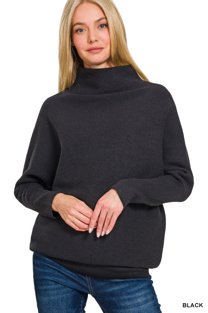 Dolman Mock Neck Sweater