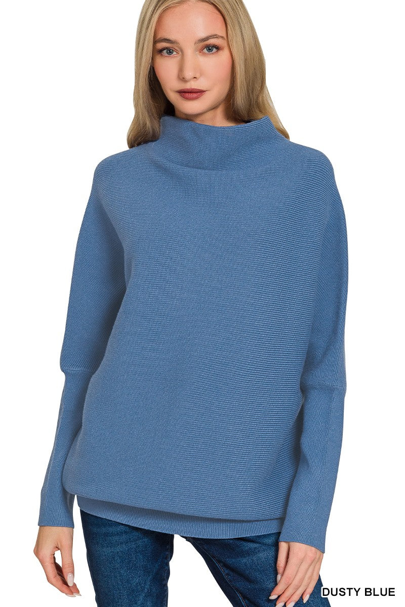 Dolman Mock Neck Sweater