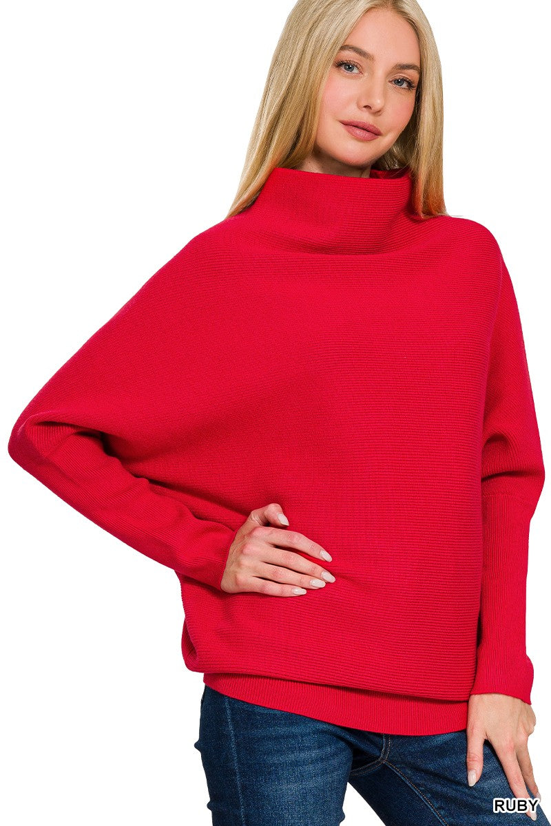 Dolman Mock Neck Sweater