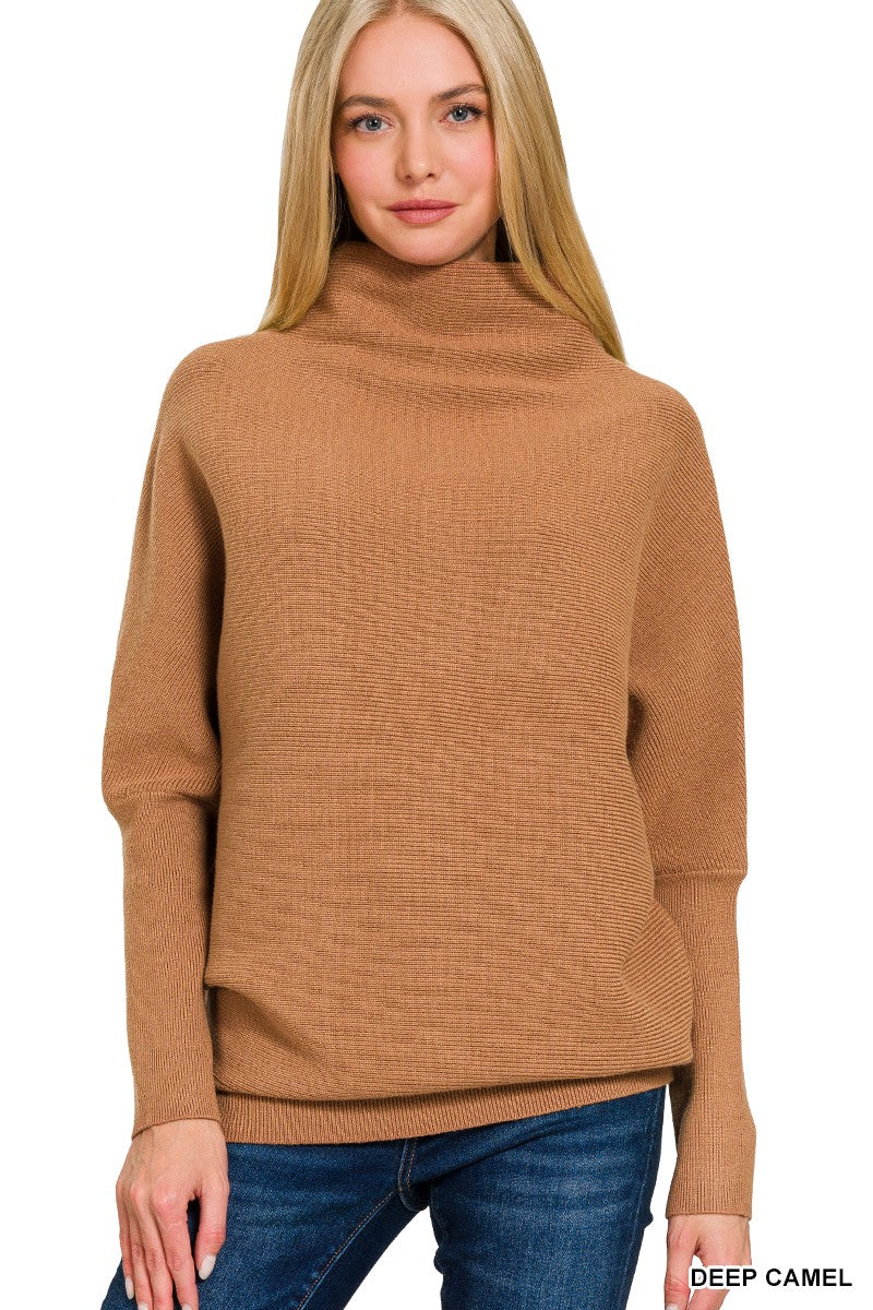 Dolman Mock Neck Sweater