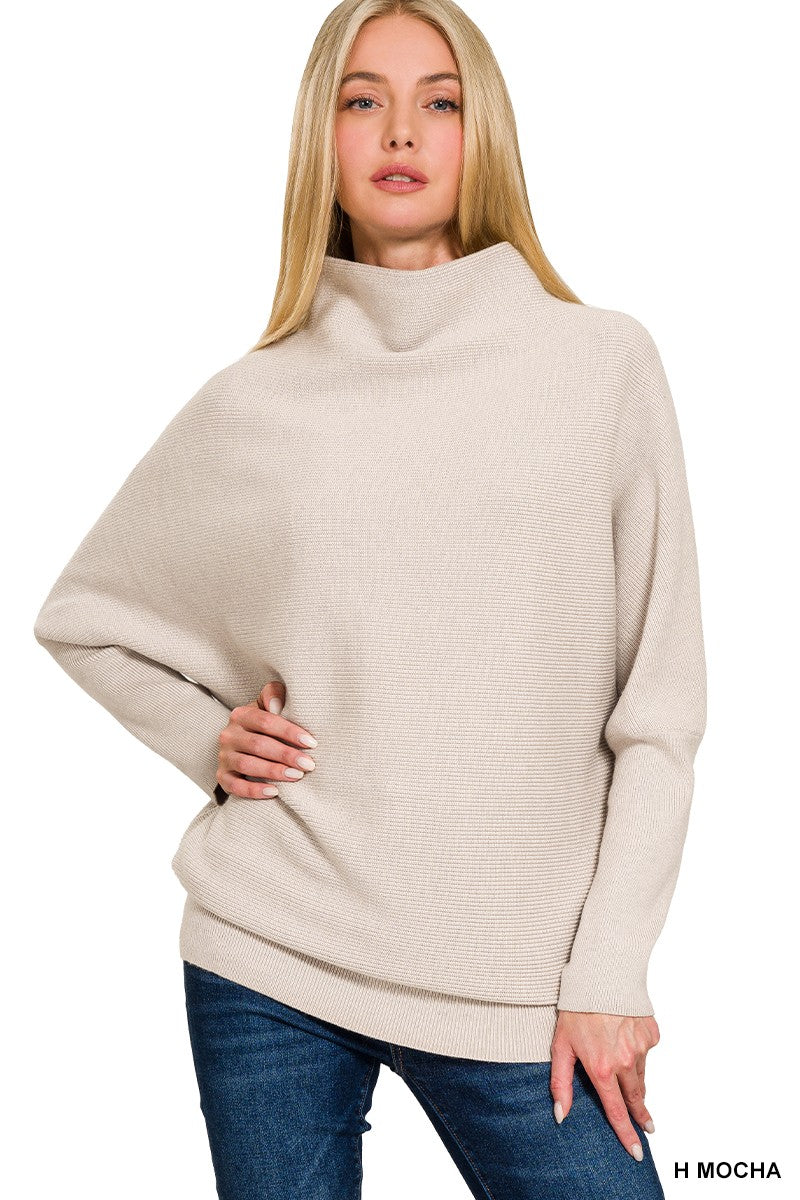 Dolman Mock Neck Sweater
