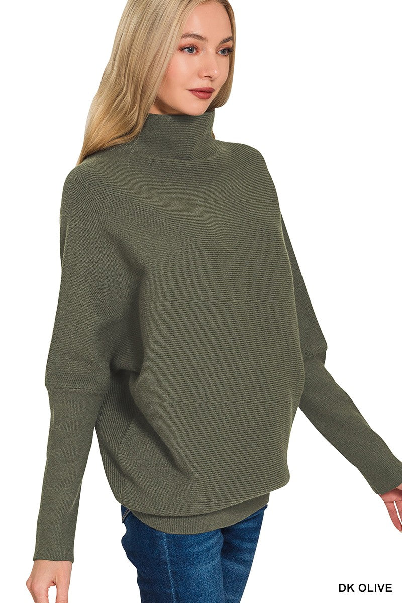 Dolman Mock Neck Sweater