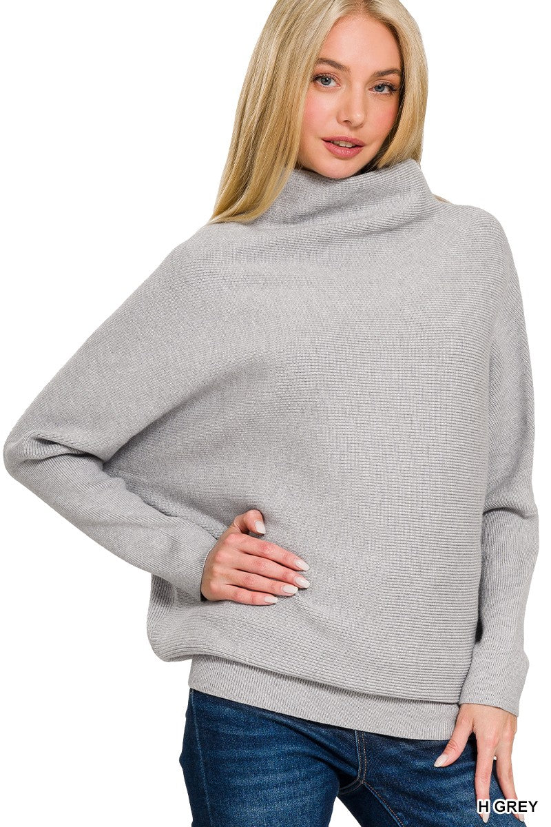 Dolman Mock Neck Sweater