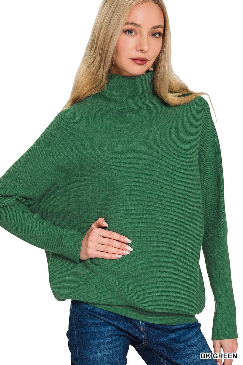 Dolman Mock Neck Sweater