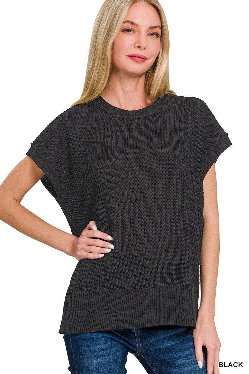 Oversized Crew Neck Sweater Vest