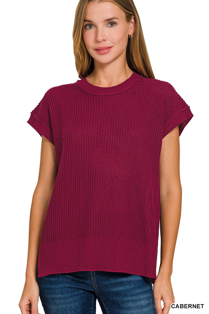 Oversized Crew Neck Sweater Vest