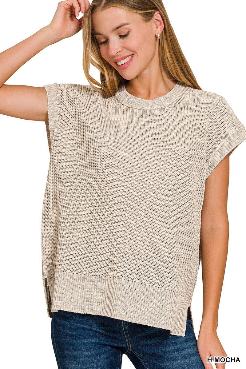 Oversized Crew Neck Sweater Vest