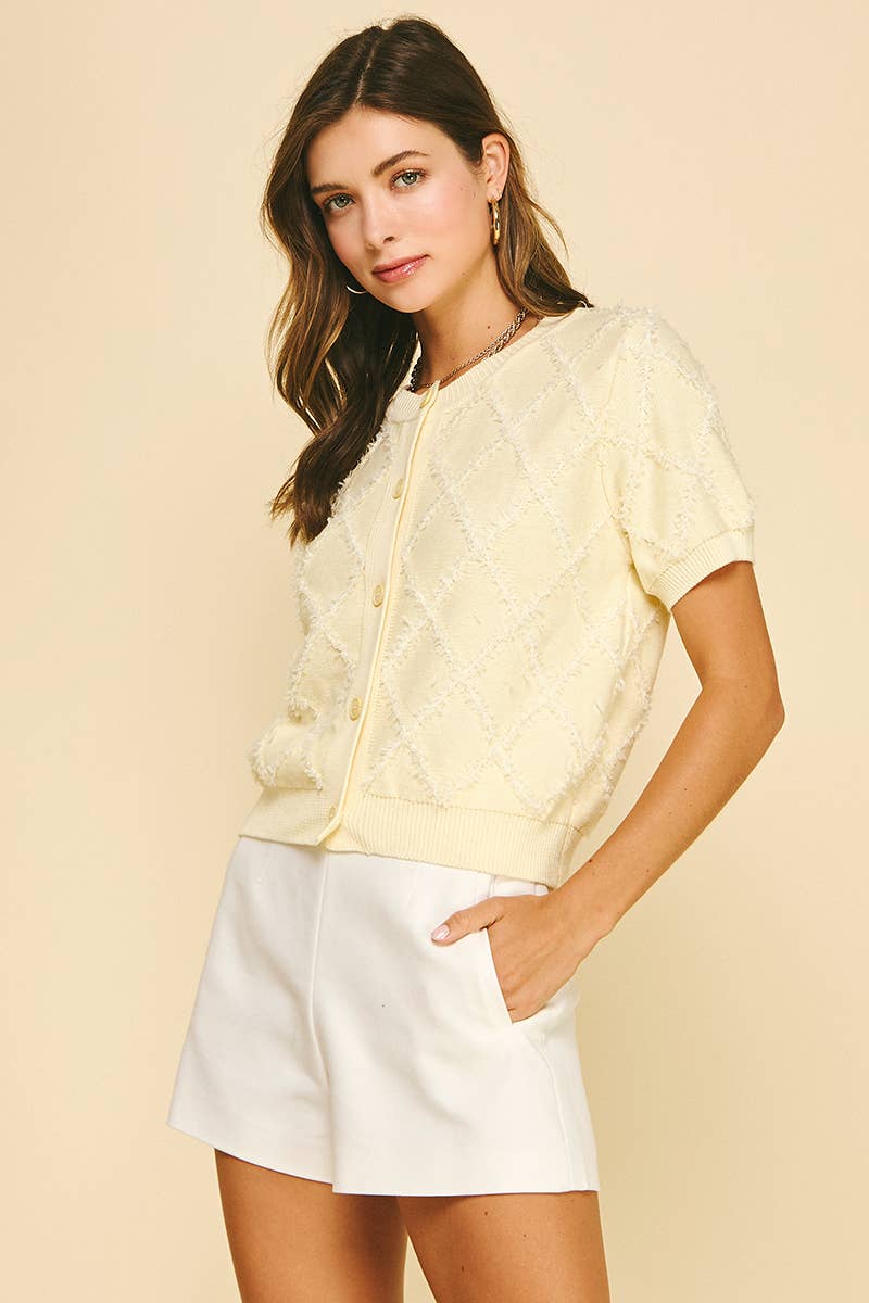 DIAMOND PATTERN CARDIGAN