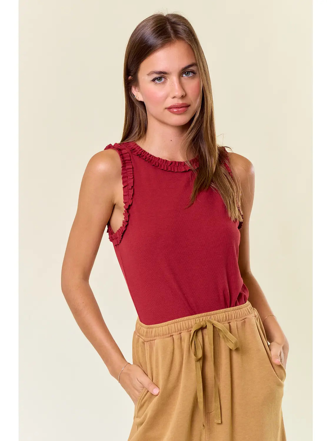 Ruffle Trim Tank