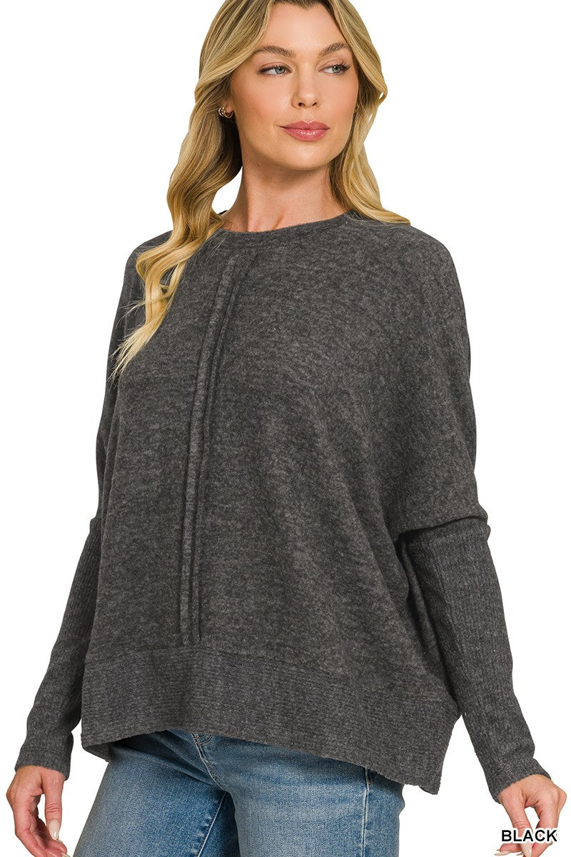 Brushed Melange Oversized Sweater