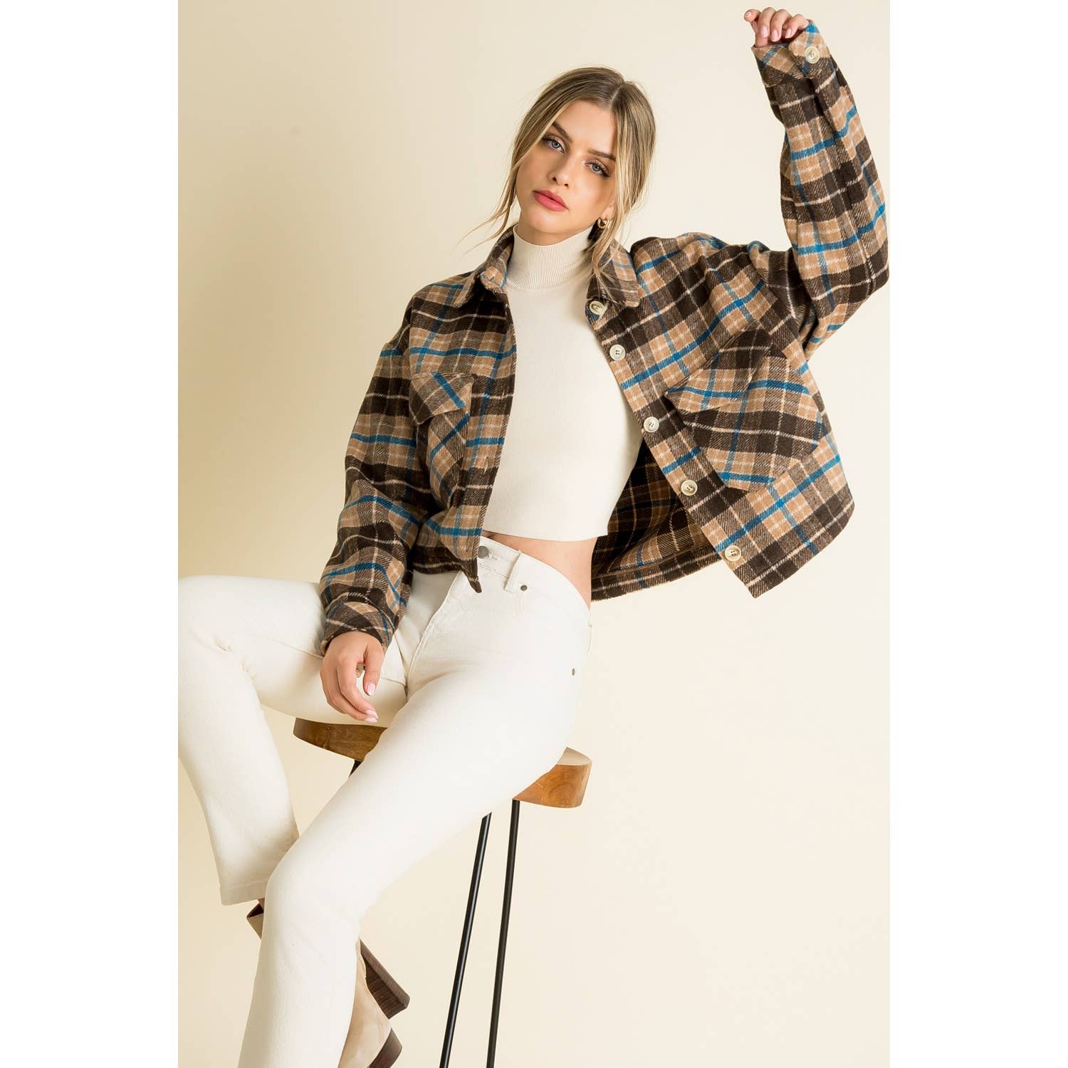 Plaid Cropped Shacket